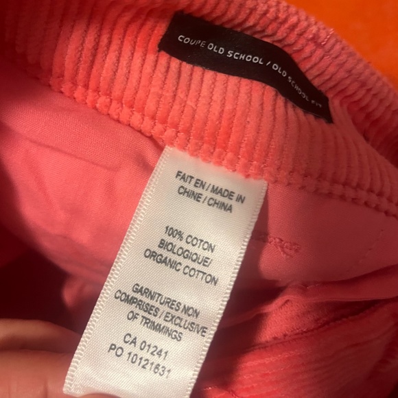 Pink salmon organic cotton corduroy vintage mom jean Old School fit NWT - Picture 5 of 9